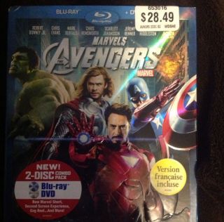 The Avengers Blu Ray DVD 2012 2 Disc Set