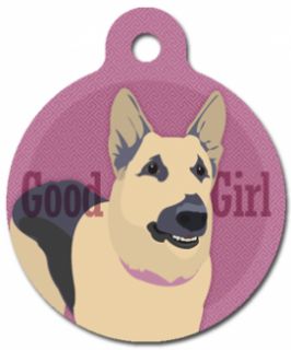Good Girl German Shepherd Pet ID Tag Custom Text