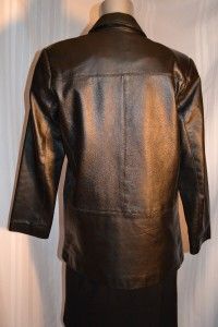 Sz 6 Petite Margaret Godfrey Black Leather Jacket