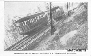 Goffstown New Hampshire Uncanoonuc Incline Railroad Postcard