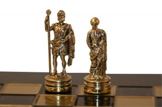 New Greek Roman Chess Set Zinc Pieces and Brass Board