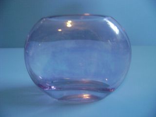 Deco Art Glass Vase Oval Purple Art Design Made in Poland