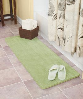 Sage green Plush foam microfiber bath bathroom mat rug runner non skid