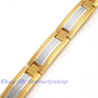 Simple Link Design Chain 18K Yellow White Gold GP 7 5Bracelet Solid