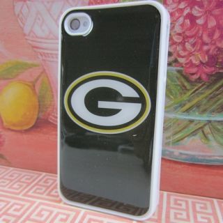 Green Bay Packers White Hard Case Phone Cover Case for Apple iPhone 4