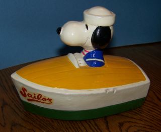 Snoopy in A Boat Bank
