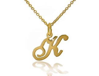 Personalized 18K Gold Plated Initials Unique Pendant Name Necklace