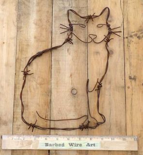 Cat Western Lodge Southwestern Ranch Kitten Wall Decor Country Barbed