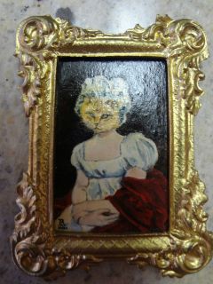 Adorable Painting by Renee L Gordon Ancestor Cat Artisan Signed