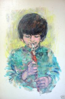 Boy Playing Flute 30x20 Hall Groat SR