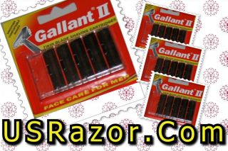 20 Gallant Blades fit Gillette Trac II Plus Razor NON Luburicant