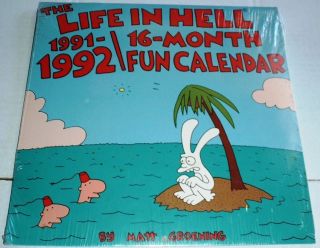 Life in Hell 1991 1992 16 Month Fun Calendar by Matt Groening
