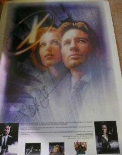 Gillian Anderson Signed x Files Busts Promotional Poster