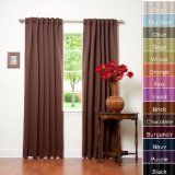 Solid Grommet Top Thermal Insulated Blackout Curtain 108 Length 1 Pair