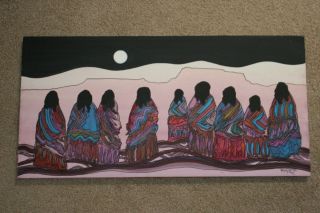 Original Greg Kyle Southwestern Native American Oil on Canvas Painting