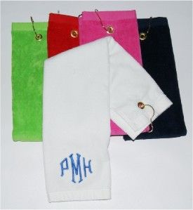 Golf Hand Towel Trifold w Hook Personalized Monogrammed