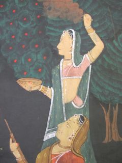Large India Krsna Krishna Picchavai Govinda Painting Rajasthan Holi