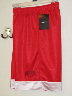 Nike Girls Youth Mesh Basketball Shorts Lined Red 9 5 Inseam New