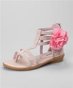 Kids Big Girl Henry Ferrera Pink Flower Sandal Shoes 1