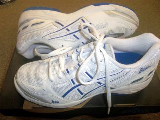 Asics Gel Smash Women Girls Volleyball Shoes White Blue New 6 9