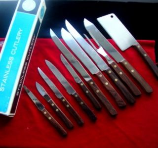 Hanford Forge Cutlery 11 Pc Knife Set Wood Handles NEW in Box