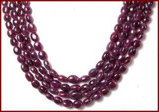 STRAND~920CT+ ORIGINAL AFRICAN RED RUBY BEADS CABOCHON GEM NECKLACE