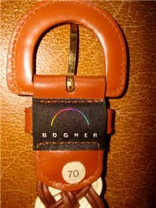 Bogner Leather Woven Braided Belt Logo B Ski Gorsuch Mint 32