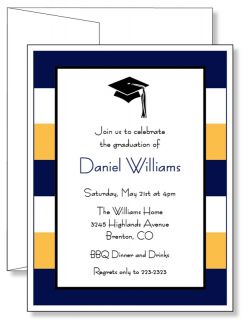  Personalized Stripes Graduation Announcement Invitations Any Color