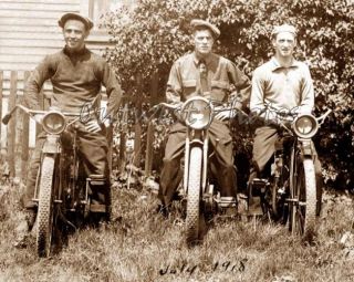 1918 MOTORCYCLES   HARLEY DAVIDSON AND INDIAN MOTORCYCLE & RIDER BIKER
