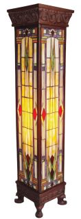 Sedona Mission Style 12x42 Stained Glass Pedestal Lamp