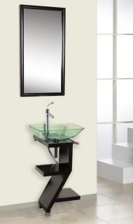 Bath Vanity with Glass Vessel Sink DLVG 208 Mahogany