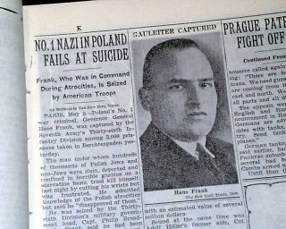 Hans Frank Captured Jewish Holocaust General in Poland Jews 1945 WWII