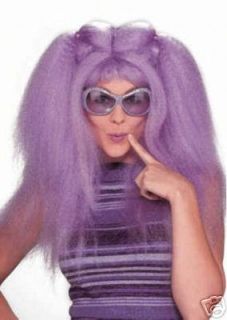 purple club kid oversized crimped wig