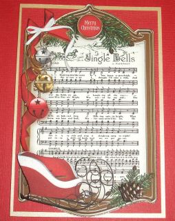 Handmade Greeting Card 3D Merry Christmas with A Sleigh Jingle Bells