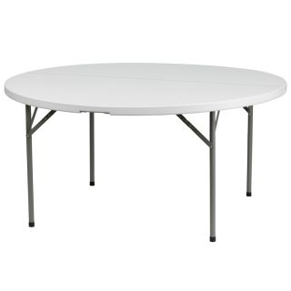 60 Granite White Round Plastic Folding Table