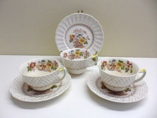 English Royal Doulton Grantham D5477 Fine China Mixed 6 PC Teacup SCR