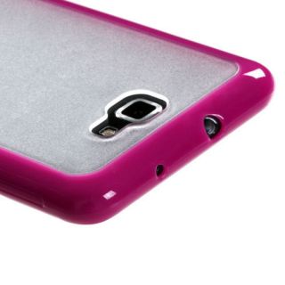  Note i717 Hybrid TPU Candy Case Hard Cover Clear Hot Pink Gummy
