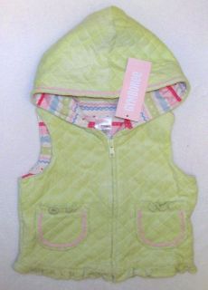 Gymboree Baby Cakes Green Quilted Hooded Vest 0 3