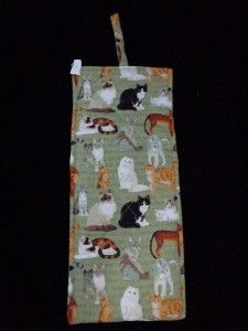  Cat Cats Fabric Wall Hanging Mail Letter Bill Holder Pocket Organizer