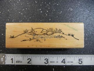 Grassy Hill Nature Scenery Art Impressions Rubber Stamp 2152