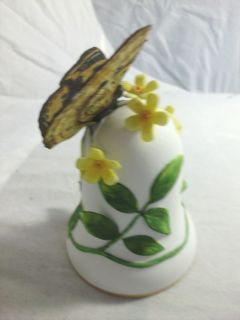   The Yellow Pansy Butterfly Porcelain Bisque Bell by Brian Hargreaves