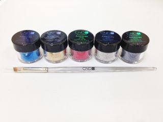  Twinkle Collection 5 Ultra fine Nail Glitters with FREE CND Brush
