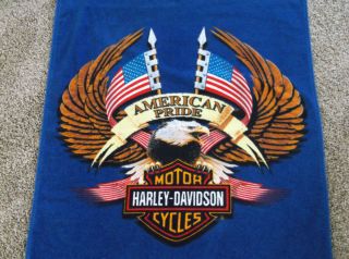 Large Harley Davidson Bath Towel Displayed American Pride 2002 Beach