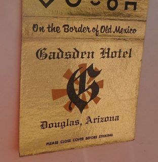 1960s Matchbook Gadsden Hotel Spanish Dining Room Saddle Spur Tavern