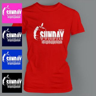FUNNY SUNDAY FUNDAY beer drinking college Ladies T Shirt