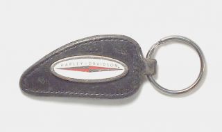 Authentic Harley Davidson Painted Tank Leather Key Chain Retro