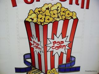 Movie Popcorn Home Decor Metal Kitchen Sign Laugh Fresh Delicious