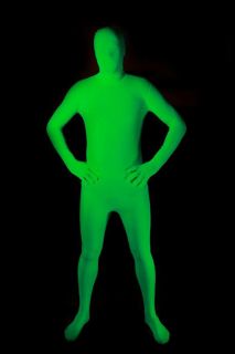 UV Light Green Glow Official Adult Morphsuit Costume Size XL New Rave