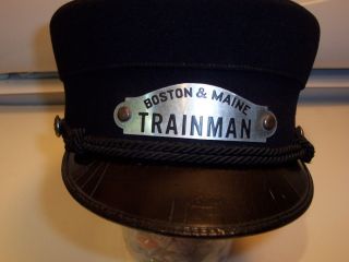 Vintage Boston Maine Railroad Trainman Cane Hat Cap