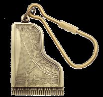 Grand Piano Keychain Key Chain Ring Antiqued Brass New